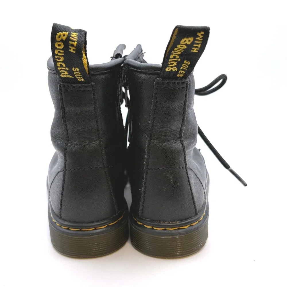 Dr Martens Delaney 1460 Toddler Black Leather Boots Sz 11 Zip Classic Edgy Cute‎